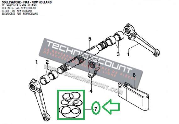 KIT JOINTS DE RELEVAGE POUR TRACTEUR FIAT NEW HOLLAND SOMECA - CERMAG 11486 OEM 1930089