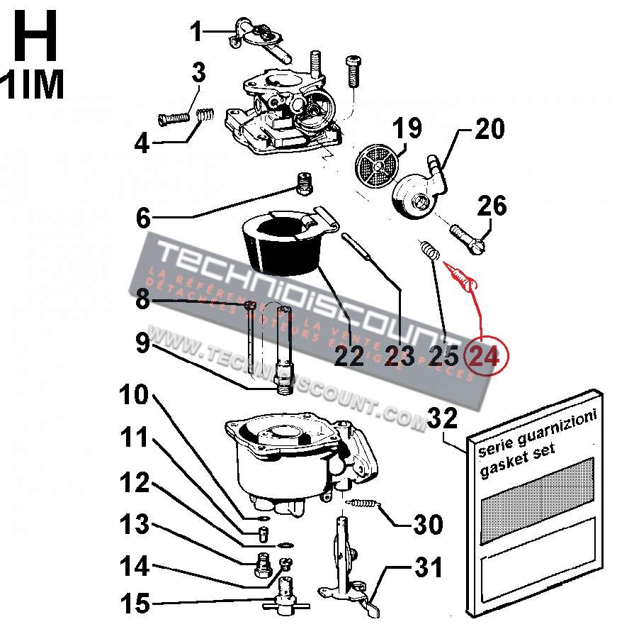 Vis de richesse pour carburateur DELLORTO FVCA2217 & FVCA2419 LOMBARDINI 147.9850.073 KOHLER ED0098500730-S DELLORTO 08214_00