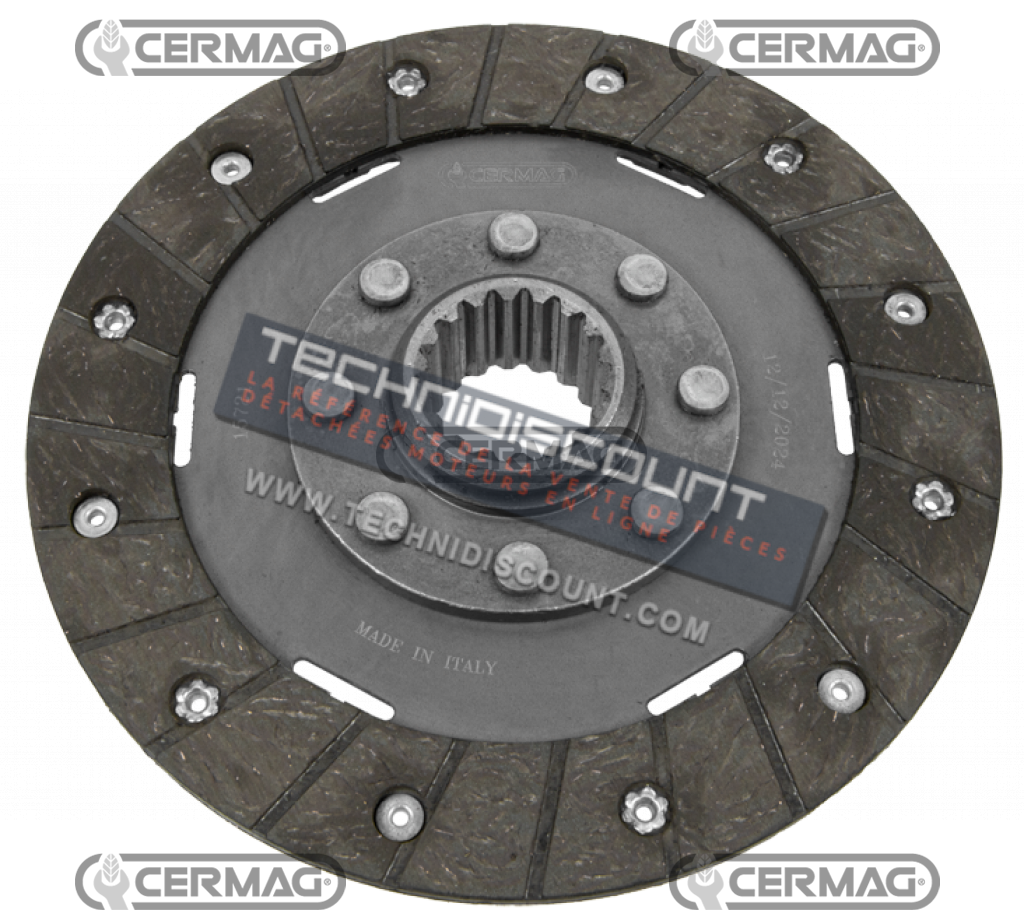Disque embrayage central FERRARI TRATTORI 95 95RS - TRANSPORTER 933 GOLDONI IDEA / CERMAG 15721 (Ø180x126 18 cannelures Ø35xØ31) AEBI Teratrac TT40 OEM 06300087 VP114810