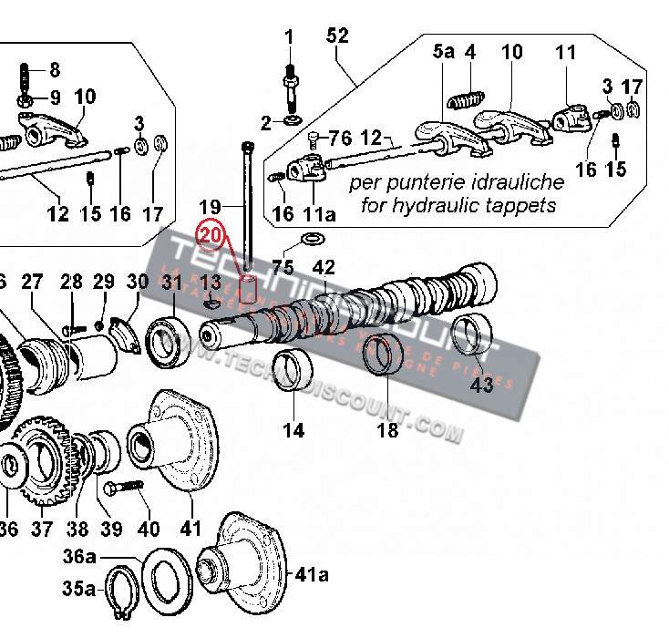 Poussoir LDW1503 LDW1603 LDW2004 LDW2204 LDW2004/T LDW2204/T LOMBARDINI 7215111 KOHLER ED0072151110-S