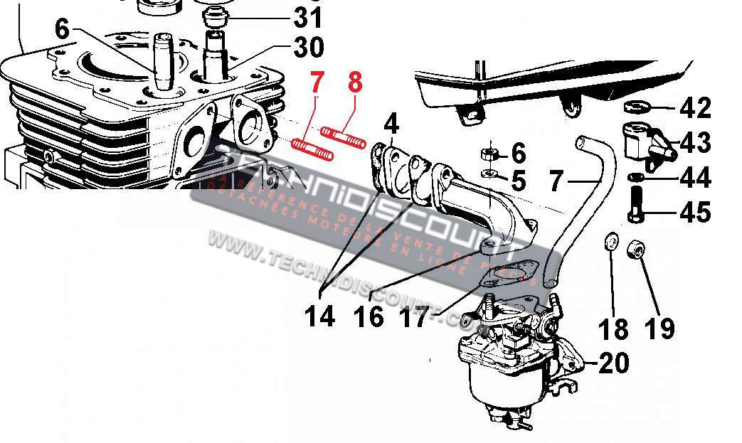 Goujon Culasse/Admission M6 x16 LOMBARDINI IM250 IM300 IM350 IM359 (+ IM RESTYLING) ED0067600470-S
