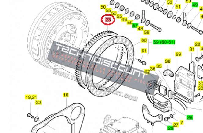 Couronne dentée HATZ 04021210 / Moteur HATZ 1D81 1D60 1D80 1D90 4H50T