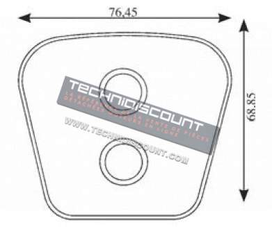 Plaquette sintérisé pour Disque Embrayage - Dimensions 76,45 x 68,85 (avec rivets)