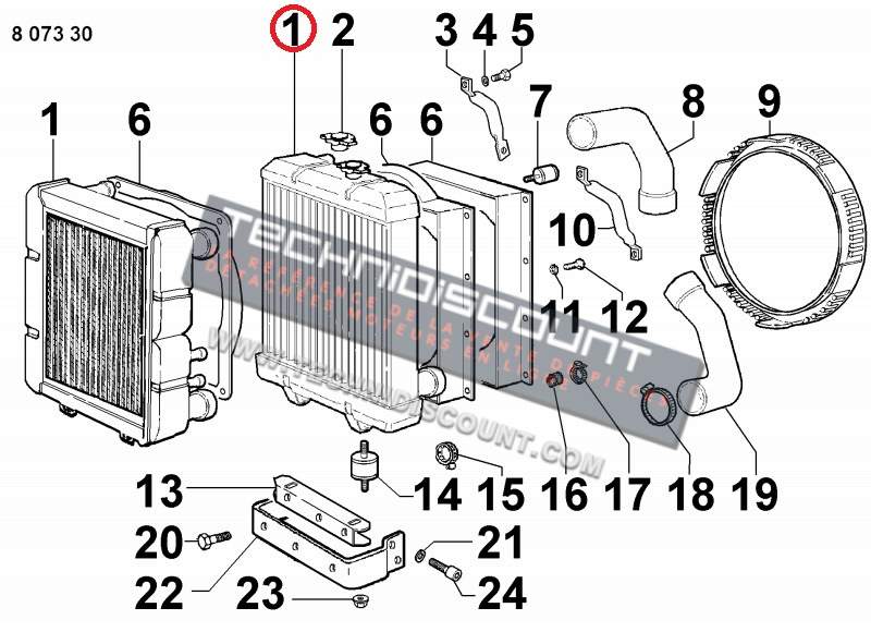 Radiateur triple circuits grande 4R