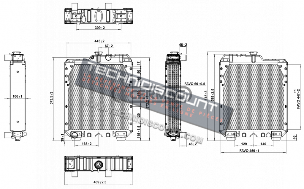 Radiateur FIAT NEW HOLLAND S. TNF85-95F 4FL / CERMAG 12782 Origine 5172926