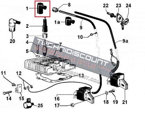 Capuchon bougie IM250 IM300 IM350 IM359 LGA225 LGA184 LA205 LA250 LA300 INTERMOTOR - A349 A360 ACME LOMBARDINI ED0014500010-S