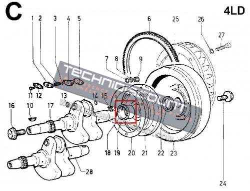 Coussinet banc 4LD640 4LD705 4LD820 LOMBARDINI LDA96 LDA100 (Coté Volant) 1610025 / FIN025MB_STD