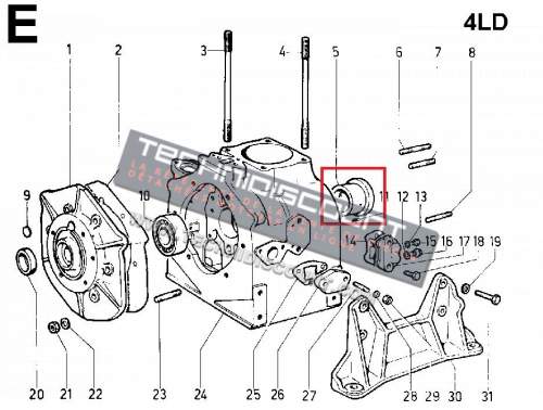 Coussinet banc 4LD640 4LD705 4LD820 LDA96 LDA100 LDA820 LOMBARDINI (coté distribution) 1610009 - FIN009MB_STD