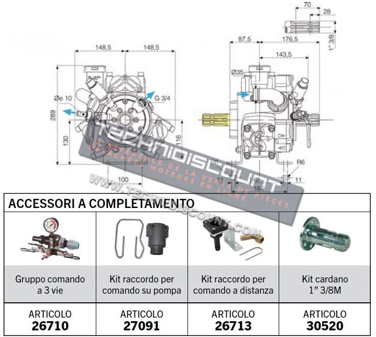 POMPE A MEMBRANE A HAUTE PRESSION APS 51 COMET APS51