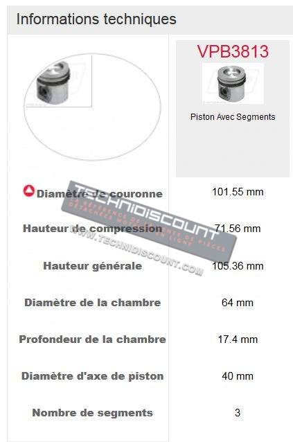 Piston + segments CUMMINS 4TA-390 CASE INTERNATIONAL 5120 / VPB3813 Case Internationa A77733 CUMMINS 3802106 3802230 3907163