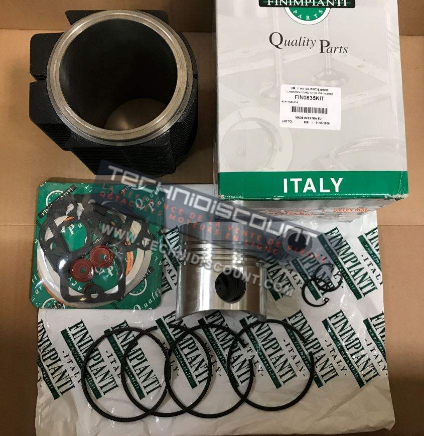 Kit cylindre + piston + pochette rodage FIN0835KIT LOMBARDINI 832 833 834 LDA832 LDA833 LDA834 5LD825 ancien modèle - Equiv. LOMBARDINI 4898008 ED0048980080-S