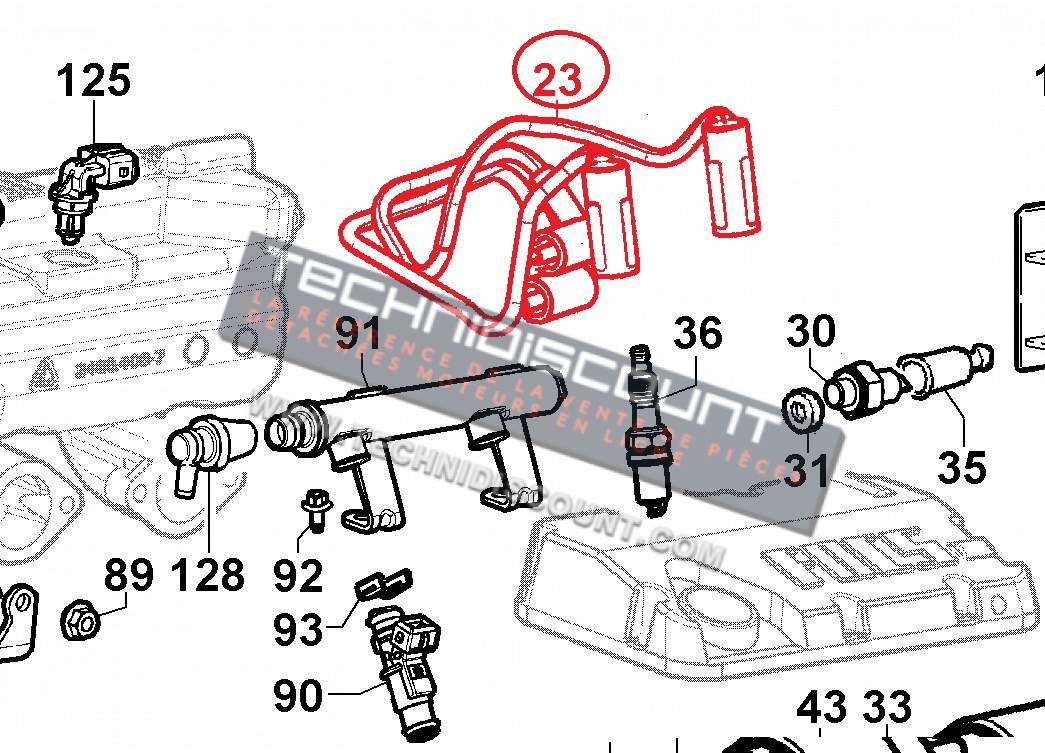 Cable et capuchon bougie LOMBARDINI LGW523 MPI - LOMBARDINI 2186138