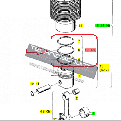 Jeu segments Ø90mm HATZ Z788 Z789 Z790 - HATZ 01238500