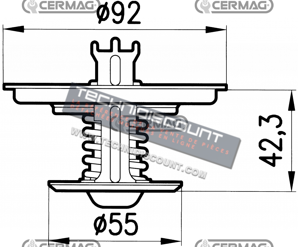 Thermostat CERMAG 12168 - FIAT 4808727 8831035 - FIAT 1355c 1580 1580dt 160.90dtturbo 180.90dtturbo 1880 1880 dt