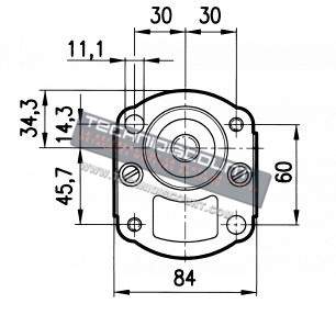 Pompe hydraulique groupe 2, flasque Ø50 - Tracteurs SAME - Rotation gauche : CERMAG 80999 - SAME 2.4529.710.0 245297100 / 2.4539.300.0 245393000