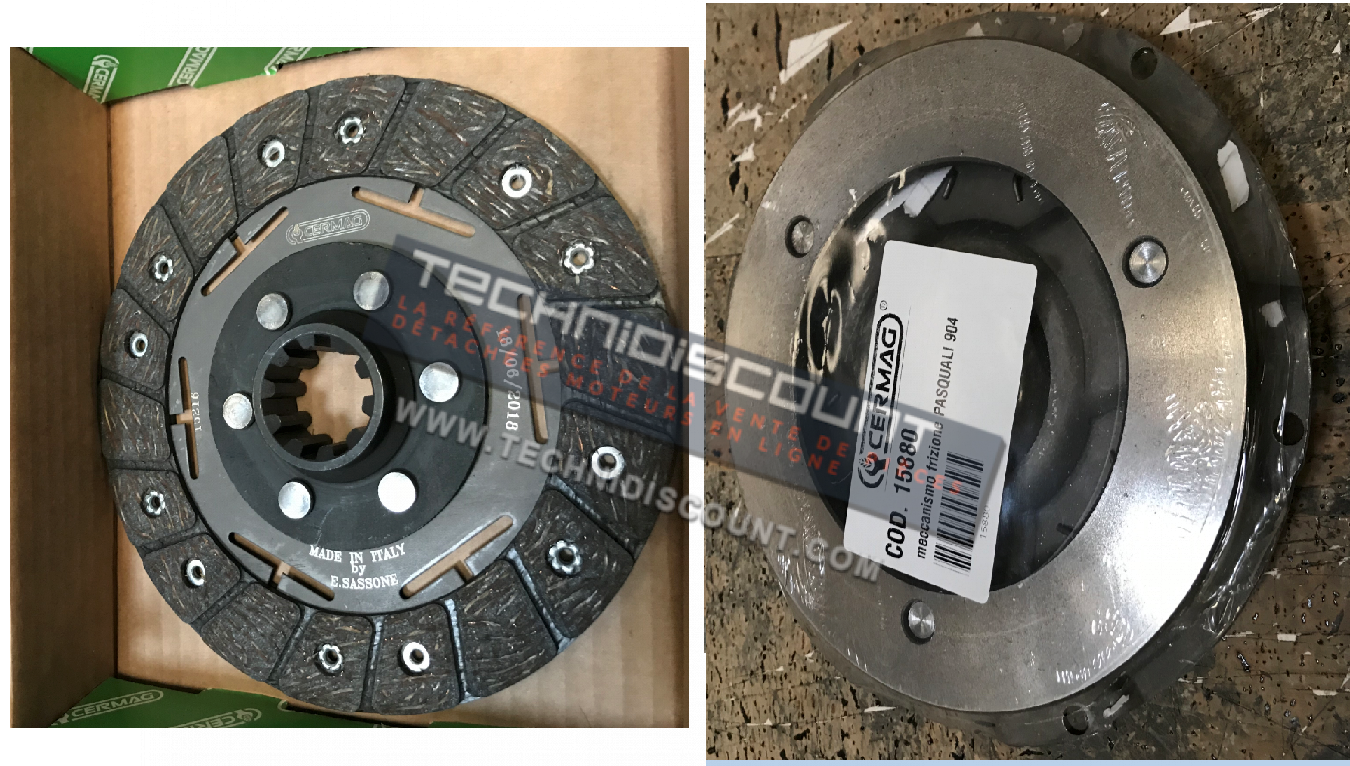 Disque Embrayage Ø160mm 15216 PASQUALI 930.1020 + Mécanisme 15880 / PASQUALI 904 motoculteur /  Ø160x108x3.50 10 cannelures Ø29.5xØ23mm