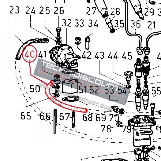 Tuyau de pompe alim. à pompe injection mm235 LOMBARDINI ED0093750050-S ; 904-9575-05