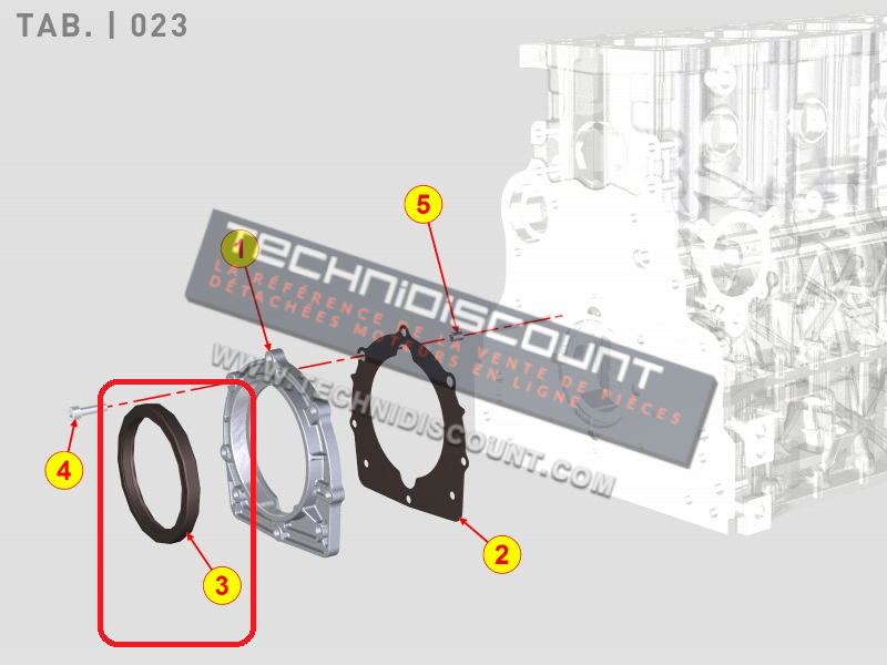 Joint spy coté volant moteur KOHLER KDI1903M KDI1903TCR KDI2504M KDI2504TCR KDI2504TM KOHLER ED0012135470-S / 83x100x10