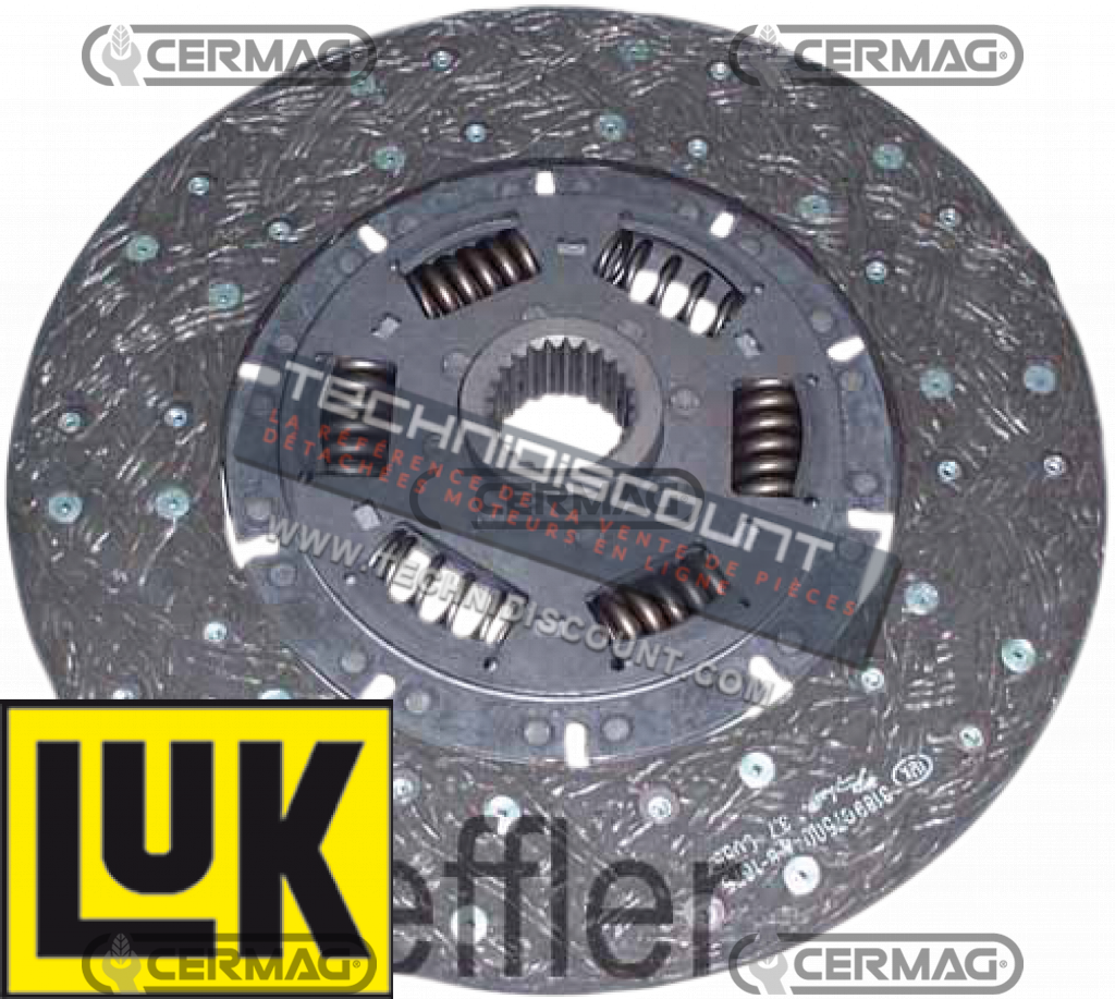 Disque Embrayage LUK OEM 44623303 , 04552330310 , 001592883 , 00096924 , 44623.303 , 0.455.2330.3/10 , 0.015.9288.3 , 009.6924.3/20 , 009.6924.3/30