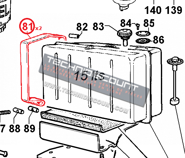 2x colliers fixation réservoir LOMBARDINI ED0036160820-S