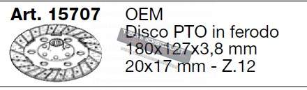 Disque PTO GOLDONI IDA OEM 06300086 / SAME RUOTE SOLARIS 250 350 / AEBI TERATRAC TT40 / BCS INVICTUS K400