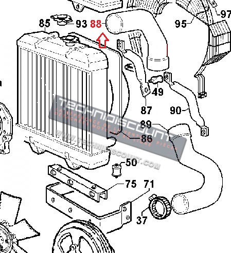 Durite superieur radiateur LDW1503 LDW1603 LDW2004 LDW2204 LDW2204/T KOHLER KDW1603 LOMBARDINI 5365092 KOHLER ED0053650920-S