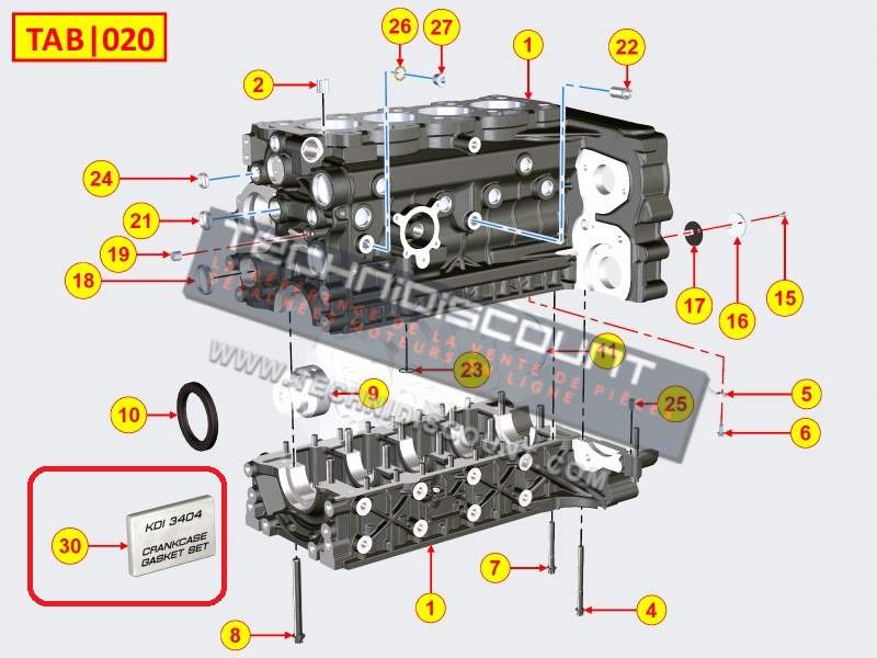 Kit de joints ED0082051400-S KOHLER KDI3404 KDI3404TCR (pochette de joints KOHLER)