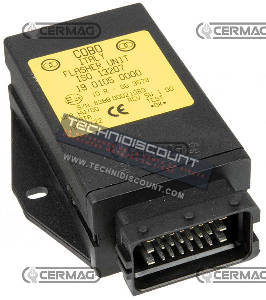 Centrale clignotante avec diagnostic pour CNH - ISO COBO 19.0105.000 / OEM 51664349 / 1901050000 / 19-0105-0000