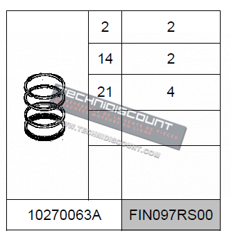 Jeu segments FIN097RS00 FINIMPIANTI 10270063A VM Motori RA292 RA392 HR192A HR392A  Ø92,00mm 2mm 2mm 4mm