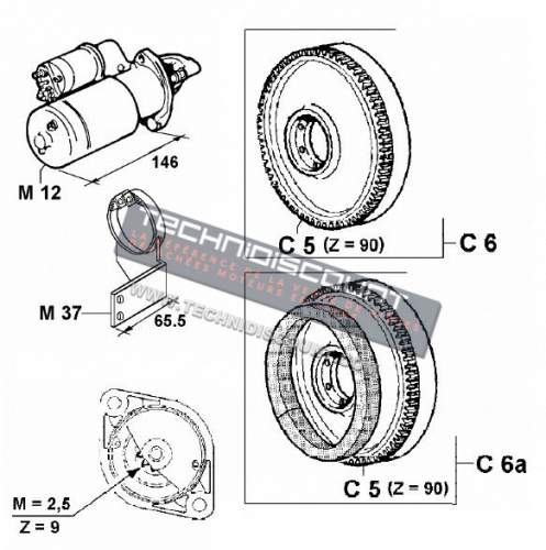 Demarreur FOCS LDW502 LDW602 LDW702 LDW903 LDW1003 LOMBARDINI Pignon Ø29 9 dents (MICROCAR LYRA / VIRGO 1 / LIGIER / JDM / CHATENET / BELLIER / ERAD ...) 5840194 - ED0058401940-S / BOSCH 0001107062 / 0001107051