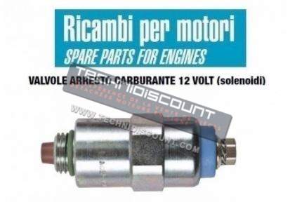 Solenoid arrêt carburant 12V CERMAG 12874 - PERKINS 284800015 - FIAT 9986316 - CASE NEW HOLLAND 93981012 9986316 - DELPHI 7167.620A 7185.900W 9108-073A