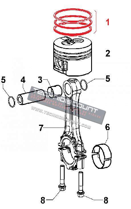 Jeu segments 0.50mm LOMBARDINI LDW702 LDW1003 LDW1404 KOHLER KDW702 KDW1003 KDW1404 - FINIMPIANTI FIN958RS05 OEM LOMBARDINI 8211.249 / 8211249 / ED0082112490-S