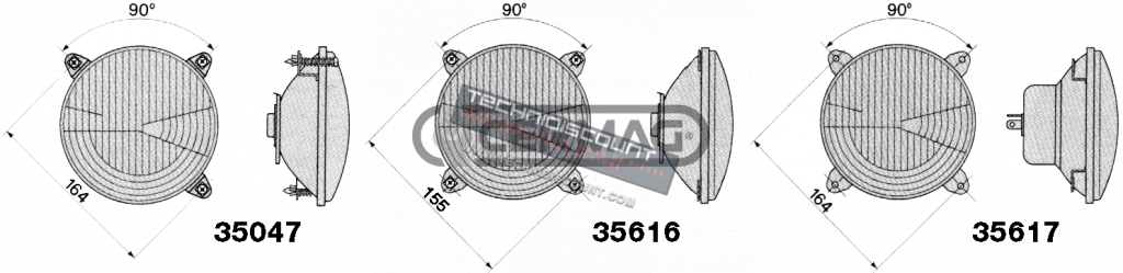 FEU AVANT ENCASTRE DROIT / GAUCHE OEM GOLDONI 02050933 - 02050245 LANDINI 3305625M91 / CERMAG 35047