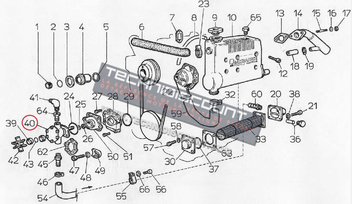 Pompe Eau Mer LDW1603M LDW2204M LDW1503M LDW2004M LOMBARDINI ED0065842460-S / JOHNSON F4 B-9 10-35355-01