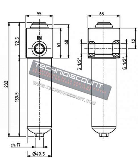 Filtre distributeur electrique 10 micron IKRON Filtre en ligne 1/2'' haute pression pour distributeur electrique avec indicateur visuel de colmatage