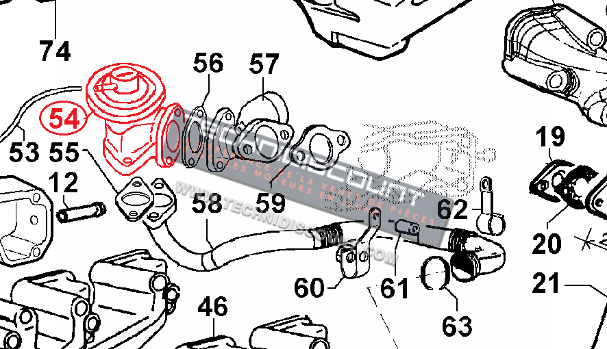 Soupape EGR 9700118 LOMBARDINI ED0097001180-S KOHLER