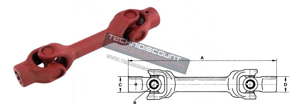 Joint cardan complet - PASQUALI 600.104.1 (CERMAG 30752) ou 600.104.0 (CERMAG 30797)