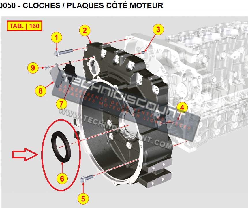 Bague Etancheite / Joint Spy ED0012135670-S KOHLER KDI3404TCR - KDI3404M - 88X120X12