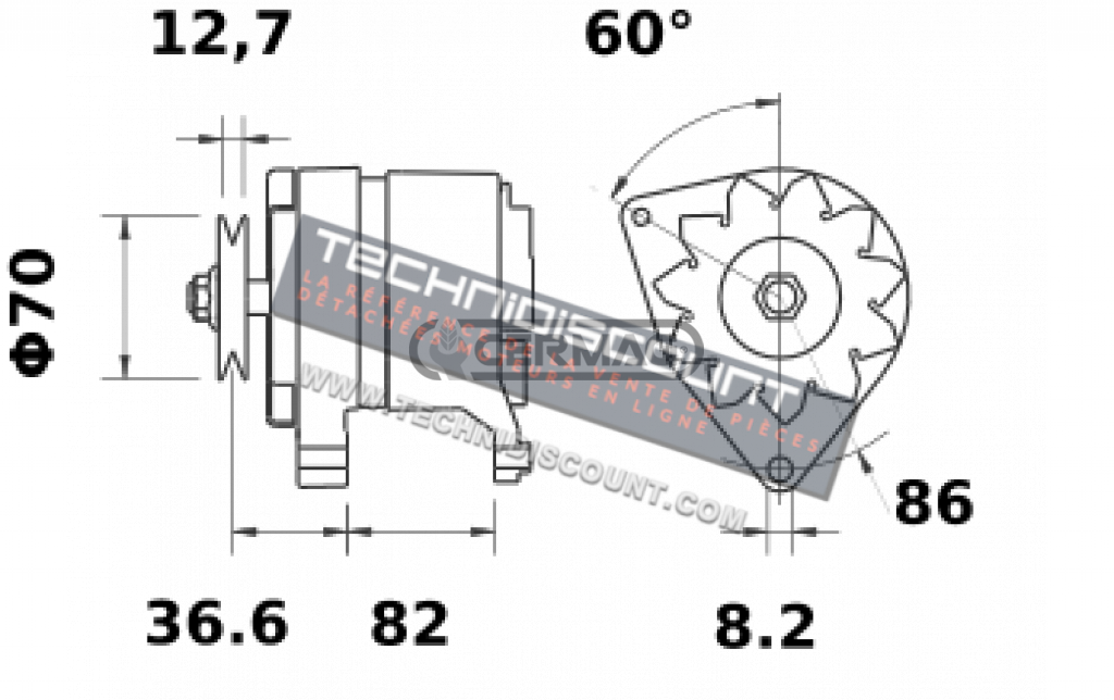 Alternateur 14V 65A OEM 3661191M91 & 3536264M91