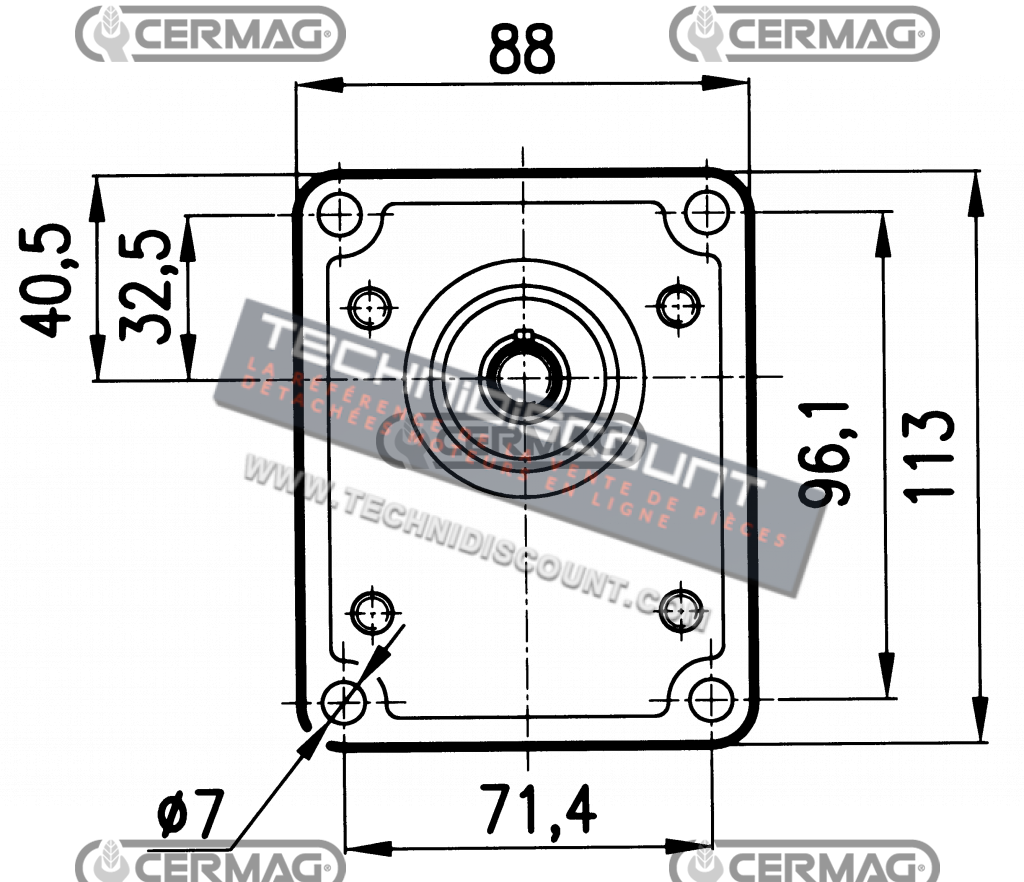 Pompe hydraulique GROUPE 2 OEM 8280040 5129478 5179730 5179729 - Ref. PLESSEY A22X - A25X -   Conicité 1:8 Cylindrée 11.4 cc Rotation Gauche