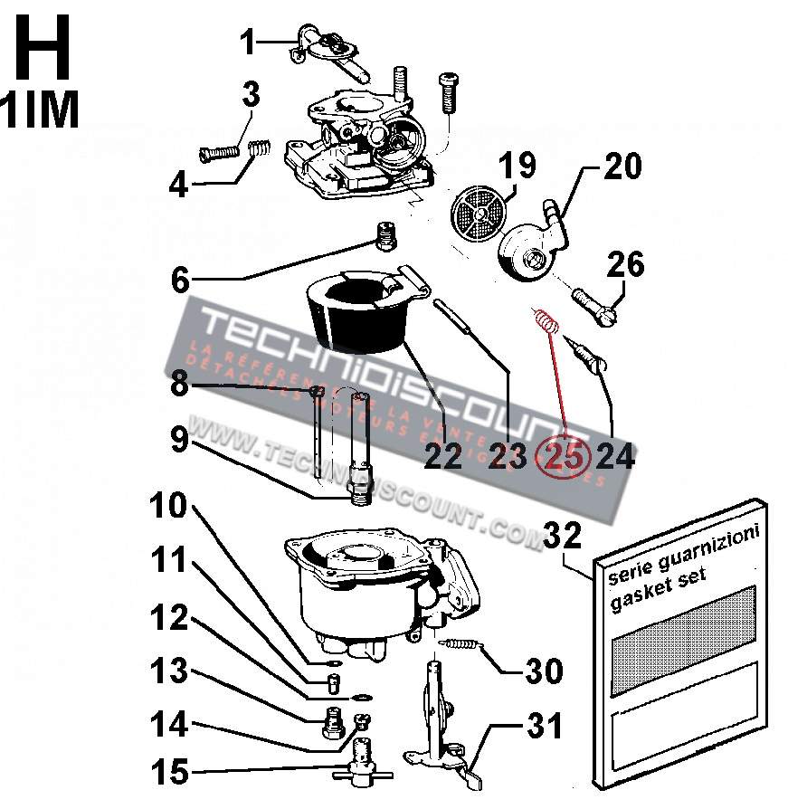 Ressort de vis de richesse pour carburateur DELLORTO FVCA2217 & FVCA2419