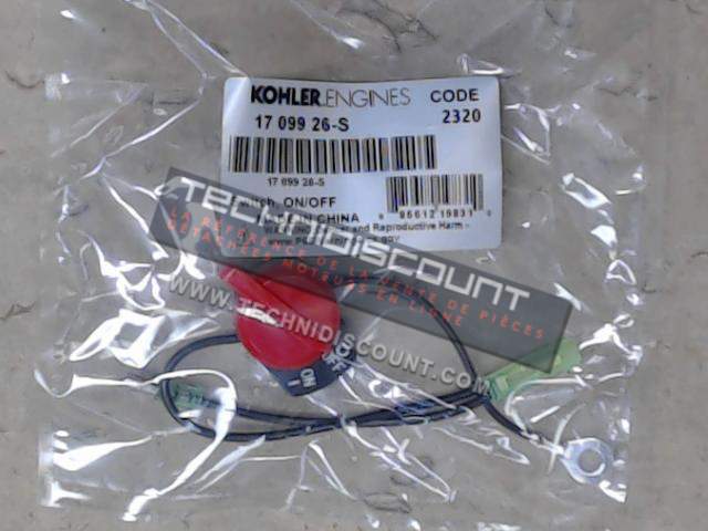 17 099 26-S KOHLER - SWITCH, IGNITION ON/OFF KOHLER / INTERRUPTEUR MARCHE/ARRET KOHLER 1709926-S / 1709926 / 17 099 26-S
