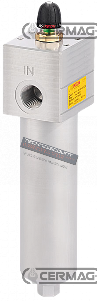 Filtre distributeur electrique 10 micron IKRON Filtre en ligne 1/2'' haute pression pour distributeur electrique avec indicateur visuel de colmatage