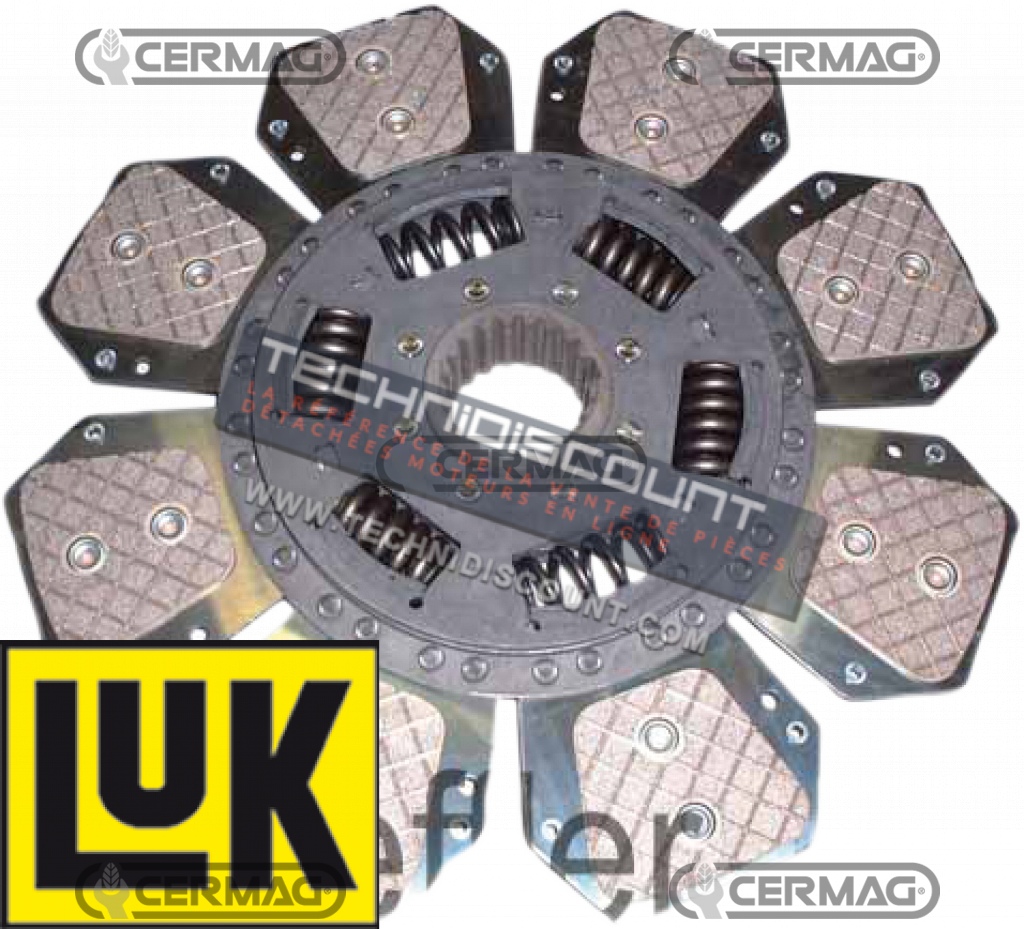 Disque embrayage OEM 438.6687 ; 331007114 DEUTZ  DX80 DX85/A DX86 DX90/A DX92 AGROPRIMA 4.31/4.51/4.56/6.06/6.16 - AGROXTRA 4.47 / 4.57 / 6.07 / 6.17 - DX 4.10/4.30/4.31/4.50/4.51/4.57H/4.70/5.30/5.50/5.70/6.05