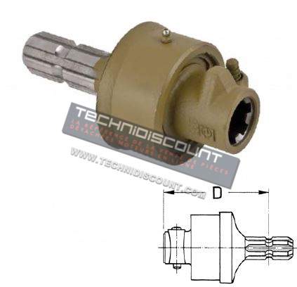 Prolongateur 1" 3/8 pour prise de force male - femelle avec roue libre (Ref. origine BYPY 603200 Ex. 28.51.11) CERMAG 31370 ou 31371