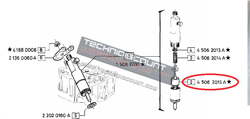 Nez Injecteur STANADYNE 770173 VM Motori 45062015A / VM Motori SUN 2105 - SUN 3105 - SUN 4105 & SUN 6105