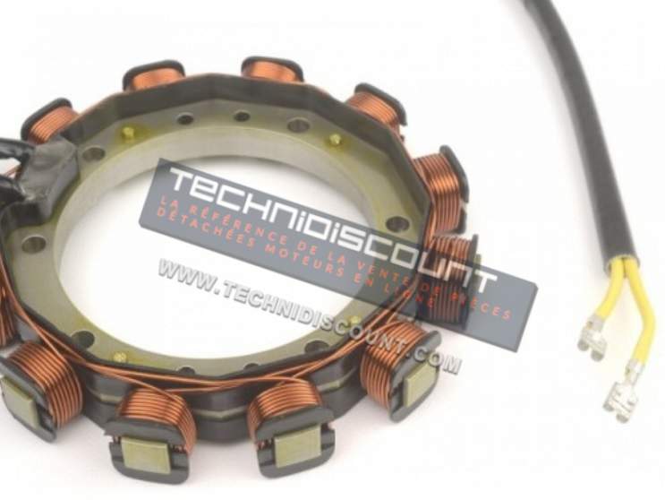 Stator FOCS LDW502 LDW602 LDW702 LDW903 LDW1003 LDW1204 LDW1404 15LD225 15LD315 15LD350 LGW523 LGW627 LOMBARDINI 8565080 (20A 12V 2 fils jaune - SAPRISA 5247 - LOMBARDINI 8565121 ED0085651210-S Ex. 8565080 - 8565107