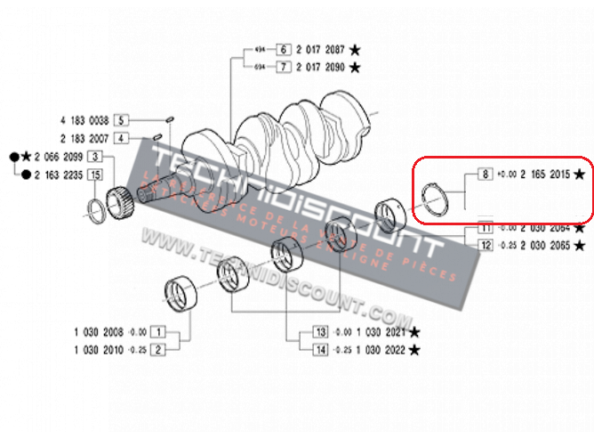 Cale laterale arriere Ø80mm / VM Motori 21652015F