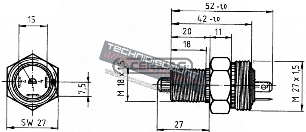 Interrupteur securite demarrage CERMAG 37114 DEUTZ OEM 04191001 0419-1001