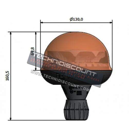 LA20001 Gyrophare LED 9W flexible 3 fonctions (KRAMP LA20001)